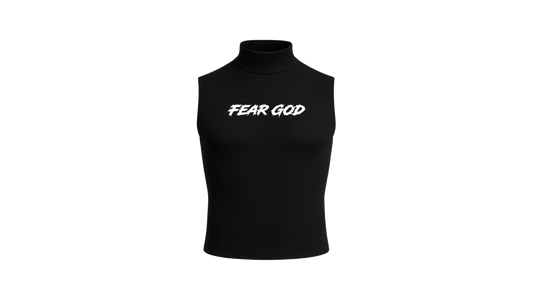 “FEAR GOD” SLEEVELESS TURTLE NECK COMPRESSION SHIRT (BLACK)