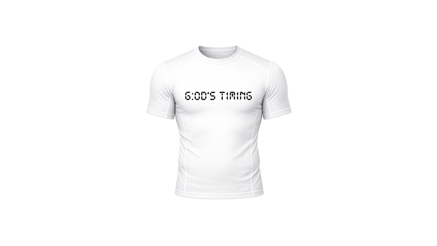"G:od's Timing" Compression Shirt White