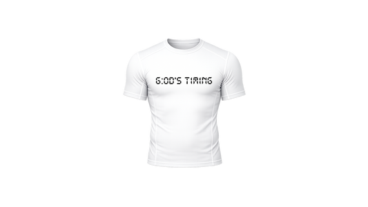 "G:od's Timing" Compression Shirt White