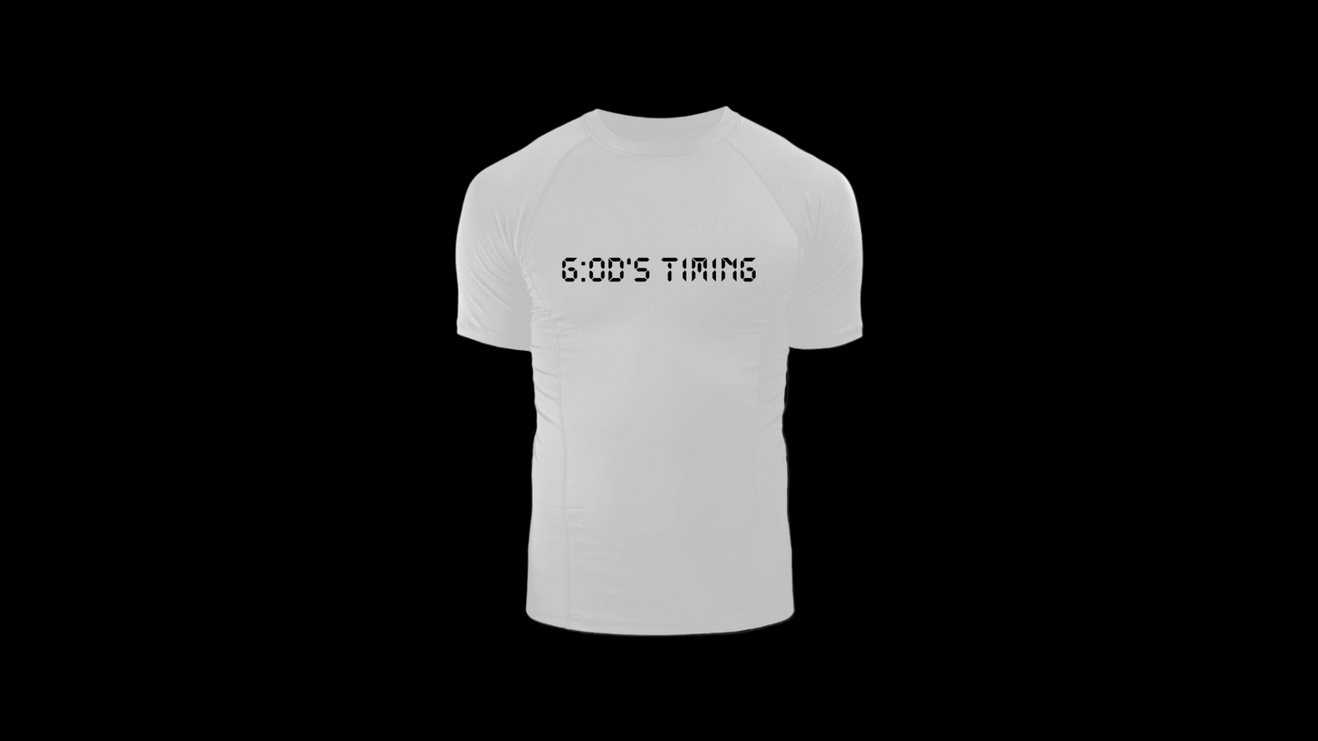 "G:OD'S TIMING" COMPRESSION SHIRT (White)