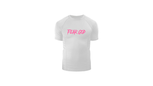 "Fear God" Compression Shirt (White x Pink)
