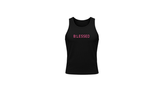 "B:lessed" Compression Tank Top          (Black x Pink)