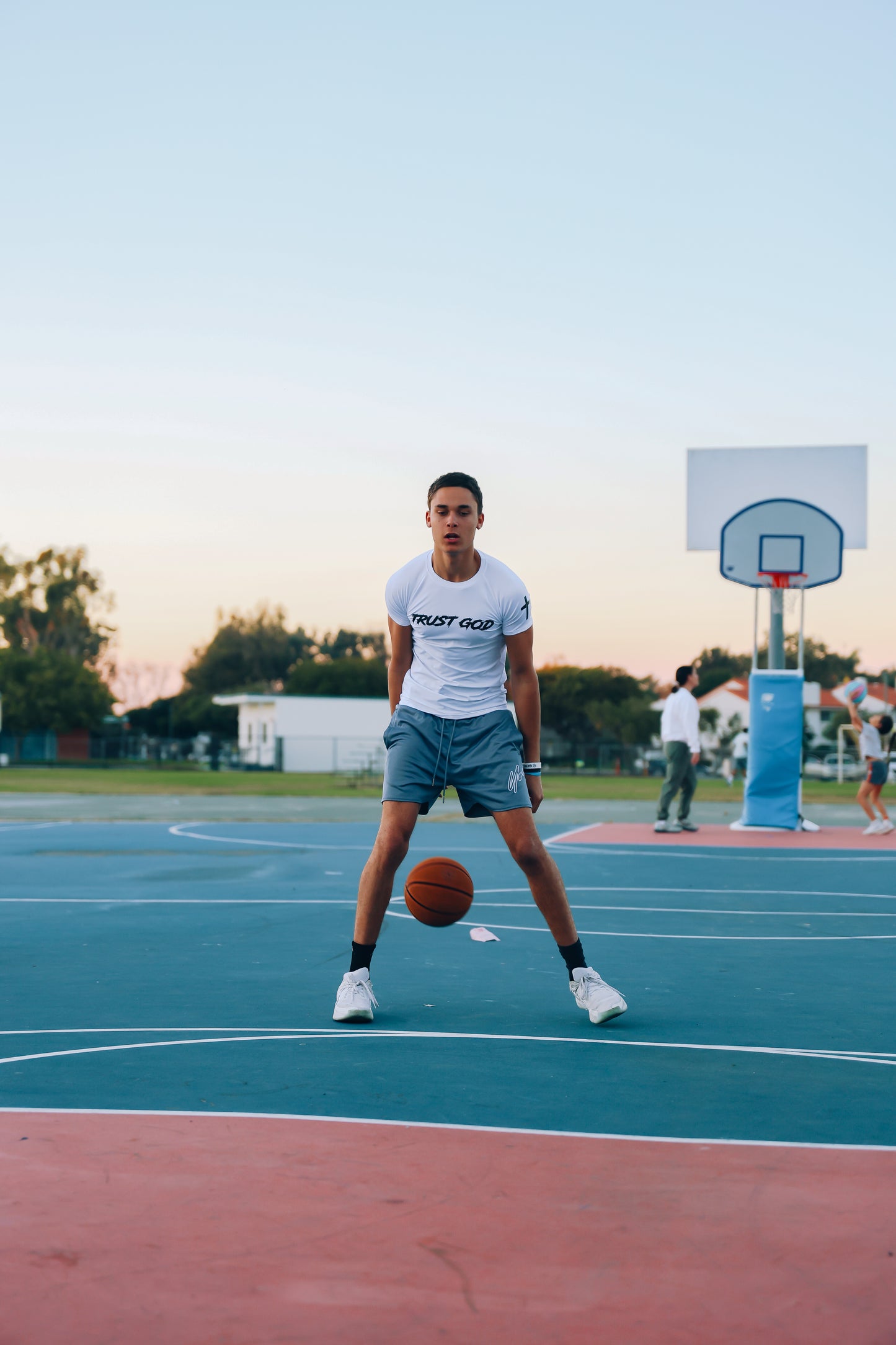 "Trust God" Compression Shirt (White)