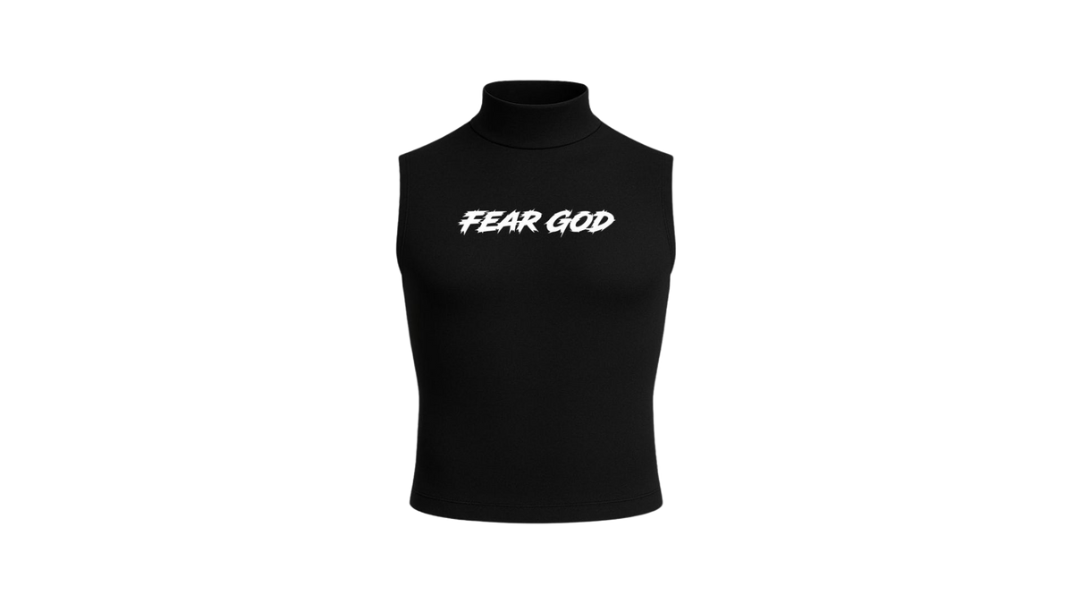 “FEAR GOD” SLEEVELESS TURTLE NECK COMPRESSION SHIRT (BLACK)