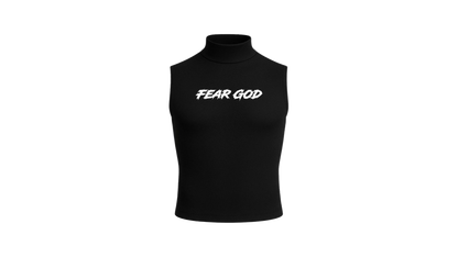 “FEAR GOD” SLEEVELESS TURTLE NECK COMPRESSION SHIRT (BLACK)