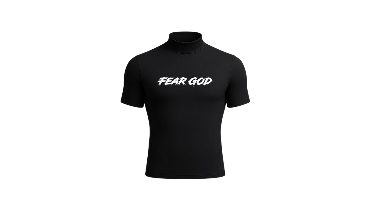 “FEAR GOD” TURTLE NECK COMPRESSION SHIRT (BLACK)