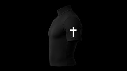“GOD’S GOT ME” TURTLE NECK COMPRESSION SHIRT (BLACK)