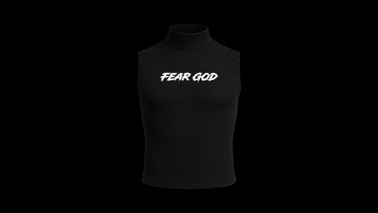“FEAR GOD” SLEEVELESS TURTLE NECK COMPRESSION SHIRT (BLACK)