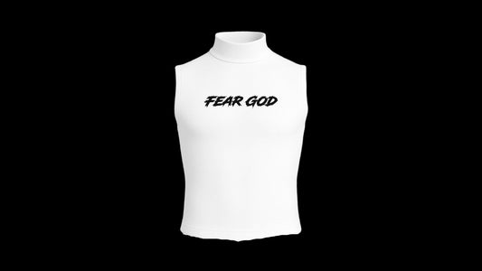 “FEAR GOD” SLEEVELESS TURTLE NECK COMPRESSION SHIRT (WHITE)